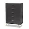 Baxton Studio Kelson Modern and Contemporary Dark Grey and Gold Finished Wood 5-Drawer Chest 189-11575-ZORO - alternate 4